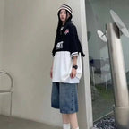 High Street Retro Blue Jeans Shorts Women Y2k Clothing Oversize nowadaysfashion