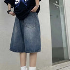 High Street Retro Blue Jeans Shorts Women Y2k Clothing Oversize nowadaysfashion