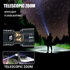 High Strong Power Led Flashlights 2000LM Tactical Torch with Display Light USB Charging Camping Fishing Emergency Zoom Lantern ZHIYU-Preferred Store