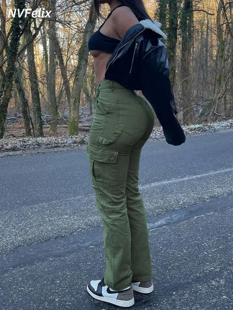 High Waist Cargo Pants Stylish - Blade & Thread