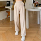 High Waist Loose Female Wide Leg Pants Spring Summer Solid Straight Trousers nowadaysfashion