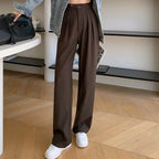 High Waist Loose Female Wide Leg Pants Spring Summer Solid Straight Trousers nowadaysfashion