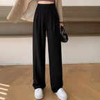 High Waist Loose Female Wide Leg Pants Spring Summer Solid Straight Trousers nowadaysfashion