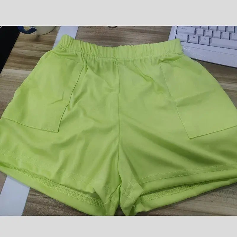 High Waist Pants With Pocket Yoga Shorts Women Sports Short Bottoms - Blade & Thread