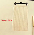 High Waist Women Knitted Skirt Spring Autumn Fashion Rib Skirt Elegant Midi Skirt - Blade & Thread