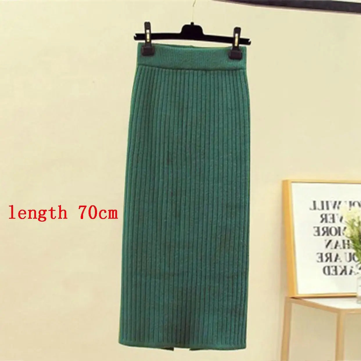 High Waist Women Knitted Skirt Spring Autumn Fashion Rib Skirt Elegant Midi Skirt - Blade & Thread