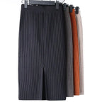 High Waist Women Knitted Skirt Spring Autumn Fashion Rib Skirt Elegant Midi Skirt - Blade & Thread