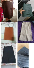 High Waist Women Knitted Skirt Spring Autumn Fashion Rib Skirt Elegant Midi Skirt - Blade & Thread