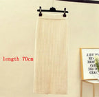 High Waist Women Knitted Skirt Spring Autumn Fashion Rib Skirt Elegant Midi Skirt - Blade & Thread