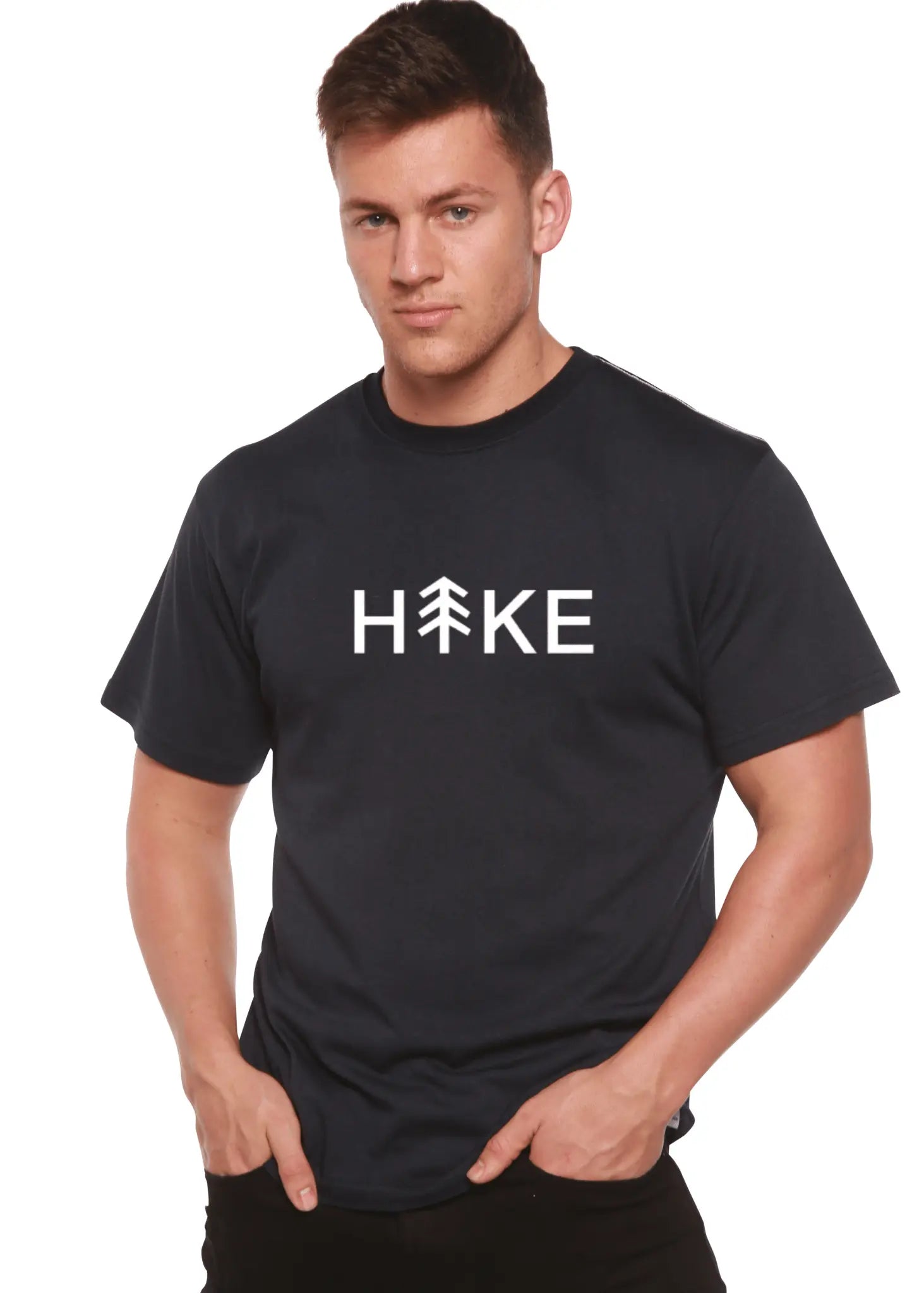 Hike Men's Bamboo Viscose/Organic Cotton Short Sleeve Graphic T-Shirt Spun Bamboo