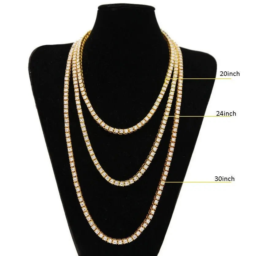 Hip Hop 1 Row Alloy Tennis Chain Necklace nowadaysfashion