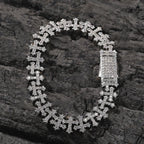 Hip-hop 11.5MM zircon-encrusted cross bracelet nowadaysfashion