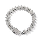 Hip-hop 11.5MM zircon-encrusted cross bracelet nowadaysfashion