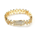 Hip-hop 11.5MM zircon-encrusted cross bracelet nowadaysfashion