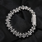 Hip-hop 11.5MM zircon-encrusted cross bracelet nowadaysfashion