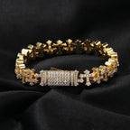Hip-hop 11.5MM zircon-encrusted cross bracelet nowadaysfashion