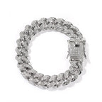 Hip-Hop 12mm Diamond-Encrusted Cuban Chain Bracelet nowadaysfashion
