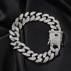 Hip-Hop 12mm Diamond-Encrusted Cuban Chain Bracelet nowadaysfashion