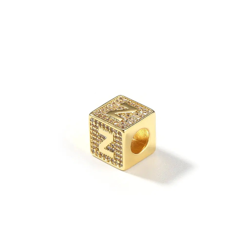 Hip Hop 26 Letter Square Pendant Passepartout Letter Necklace nowadaysfashion