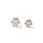 Hip-hop 925 silver moissanite six-prong earrings nowadaysfashion