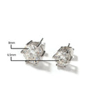 Hip-hop 925 silver moissanite six-prong earrings nowadaysfashion