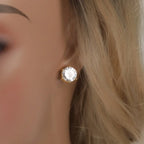 Hip-hop 925 silver moissanite six-prong earrings nowadaysfashion