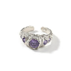 Hip-Hop 925 Silver Ring with Purple Zircon nowadaysfashion