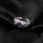 Hip-Hop 925 Silver Ring with Purple Zircon nowadaysfashion
