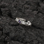 Hip-Hop 925 Silver Ring with Purple Zircon nowadaysfashion