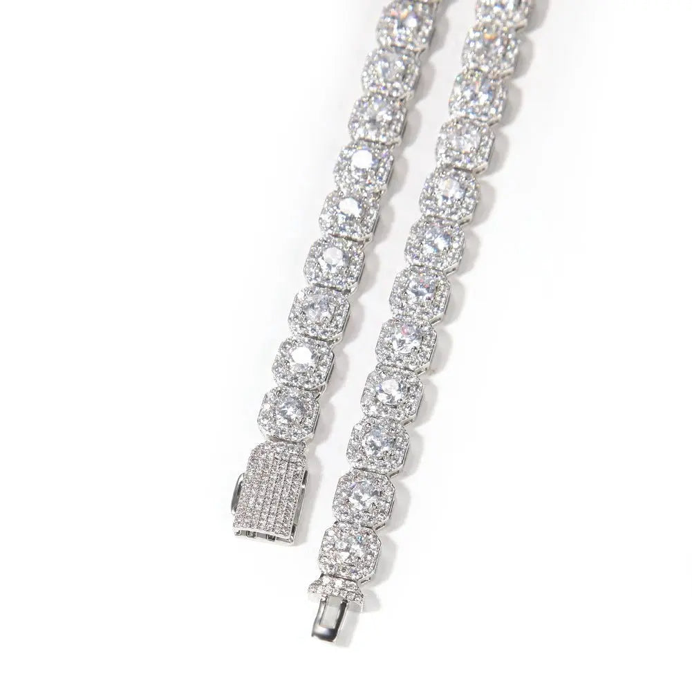Hip-hop 9mm square rock candy zircon bracelet nowadaysfashion