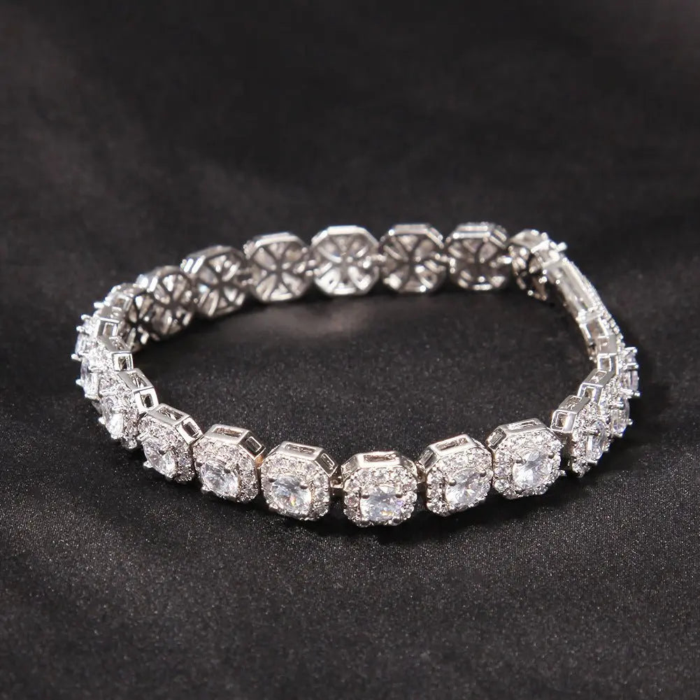 Hip-hop 9mm zircon-encrusted rock candy bracelet - Blade & Thread