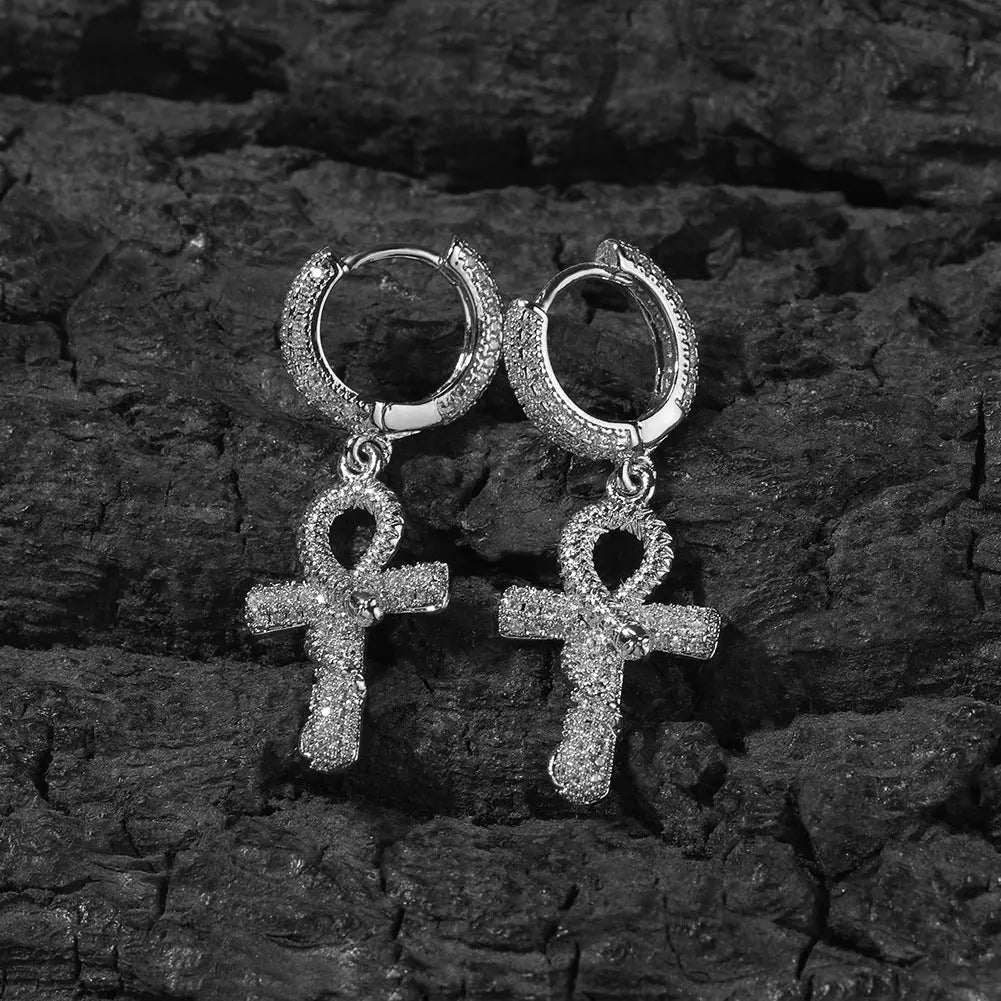 Hip-hop Anhe snake zircon earrings - Blade & Thread