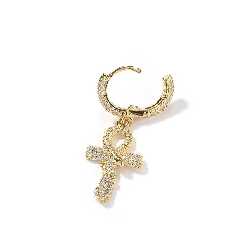 Hip-hop Anhe snake zircon earrings nowadaysfashion
