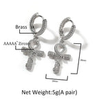 Hip-hop Anhe snake zircon earrings nowadaysfashion