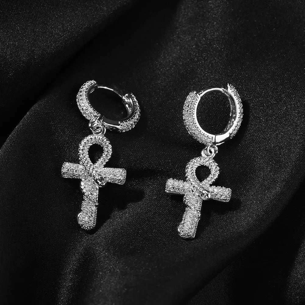 Hip-hop Anhe snake zircon earrings nowadaysfashion