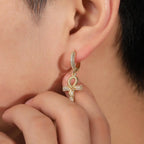 Hip-hop Anhe snake zircon earrings nowadaysfashion