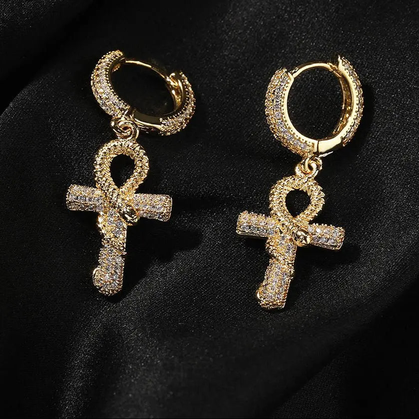 Hip-hop Anhe snake zircon earrings nowadaysfashion