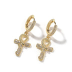 Hip-hop Anhe snake zircon earrings nowadaysfashion