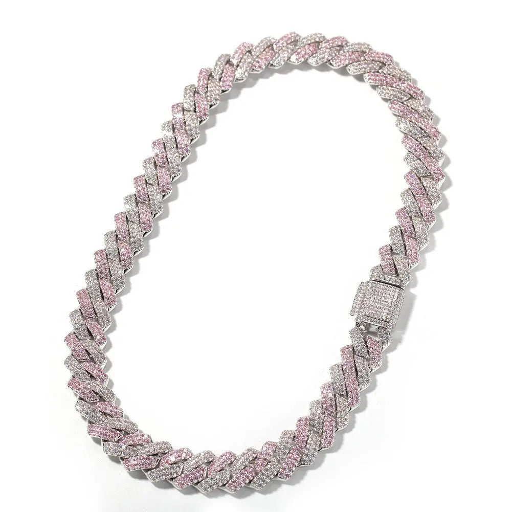 Hip-hop bar-style Cuban zircon-encrusted necklace nowadaysfashion