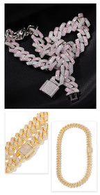 Hip-hop bar-style Cuban zircon-encrusted necklace nowadaysfashion