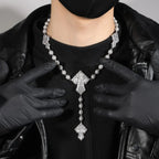 Hip Hop Beaded Zirconia Cross Necklace nowadaysfashion