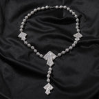 Hip Hop Beaded Zirconia Cross Necklace nowadaysfashion