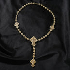Hip Hop Beaded Zirconia Cross Necklace nowadaysfashion