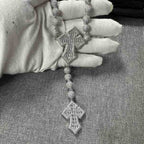 Hip Hop Beaded Zirconia Cross Necklace nowadaysfashion