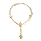 Hip Hop Beaded Zirconia Cross Necklace nowadaysfashion