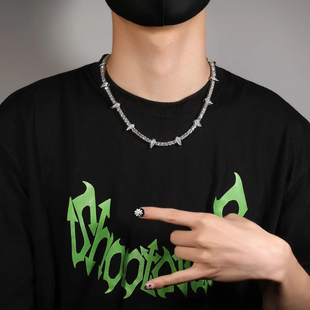 Hip-hop Black Panther zircon tennis chain - Blade & Thread