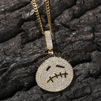 Hip-hop cartoon zircon spiky-head avatar necklace nowadaysfashion