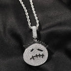 Hip-hop cartoon zircon spiky-head avatar necklace nowadaysfashion