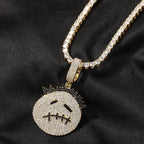 Hip-hop cartoon zircon spiky-head avatar necklace nowadaysfashion