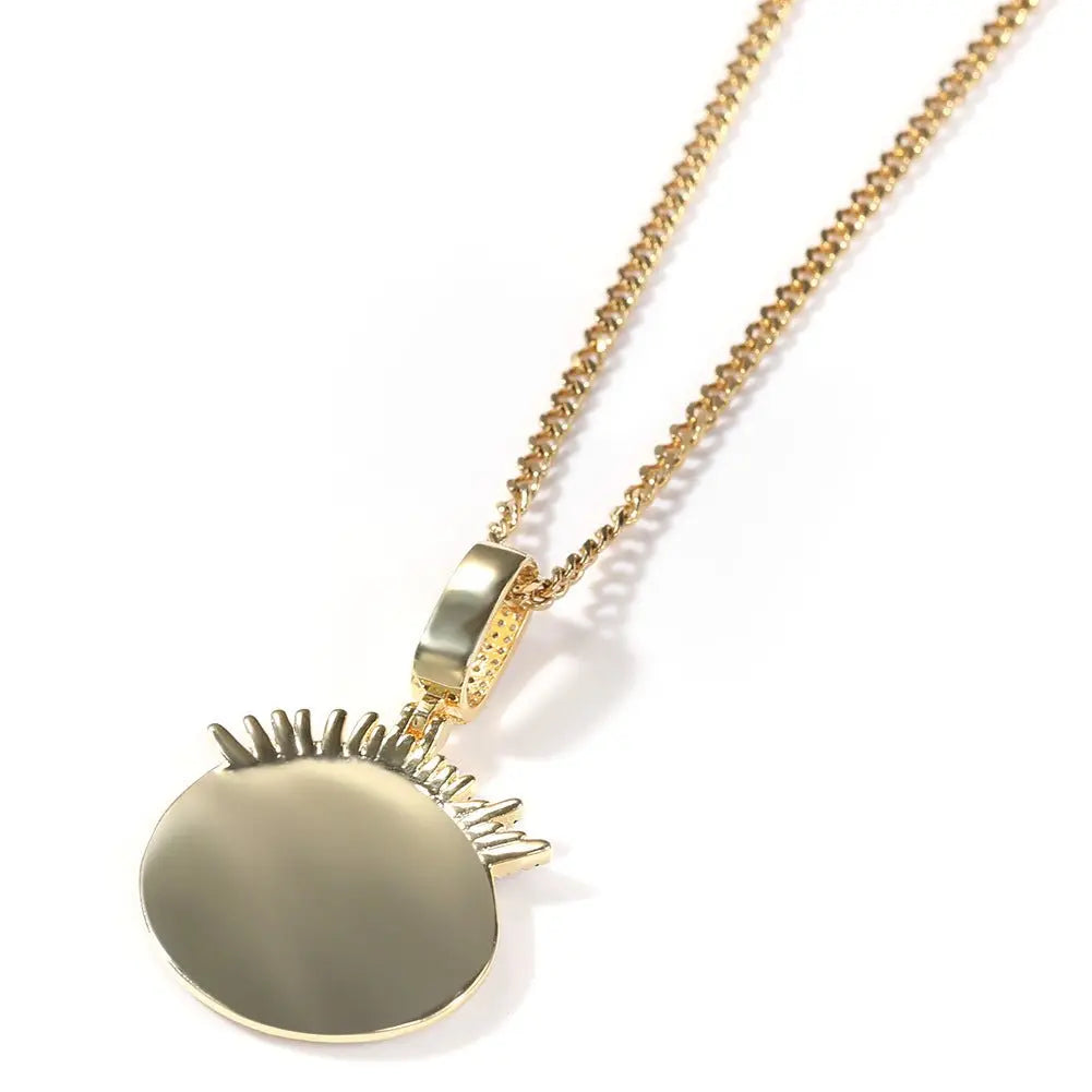 Hip-hop cartoon zircon spiky-head avatar necklace nowadaysfashion